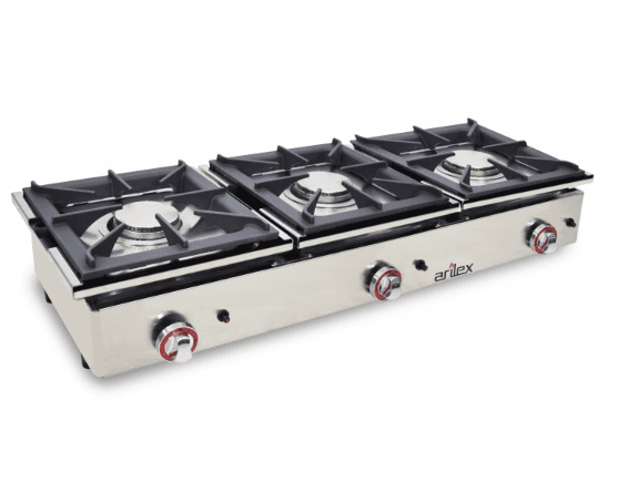 Fogão a gás de 3 fogos 6+6+6 Kw c/termopar