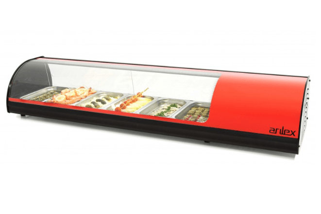 Vitrine Refrigeradas capacidade 6 GN1/3 Vermelha