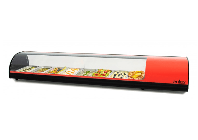 Vitrine refrigeradas Capacidade 8 GN1/3 Vermelho