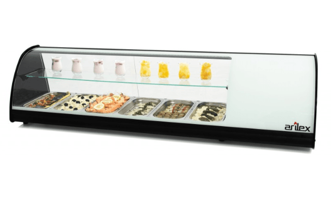 Vitrina refrigerada Capacidade 6 c/ 2 camadas Gn1/3 Branco