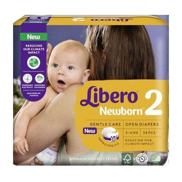 Libero Newborn Fralda T2 34 Unidades