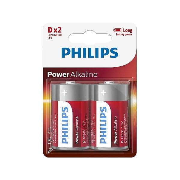 Philips Pilha Alcalina LR20 (D) Blister 2 un - 9000314