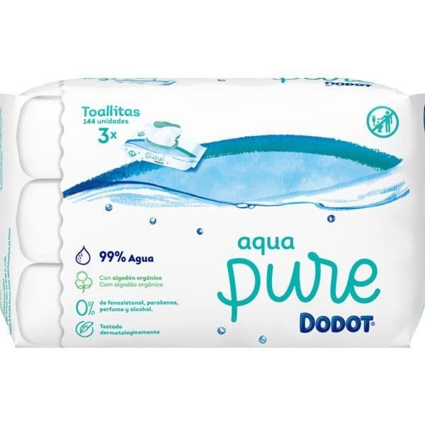 Dodot Aqua Pure Trio Toalhitas recarga 3 x 48 unidades