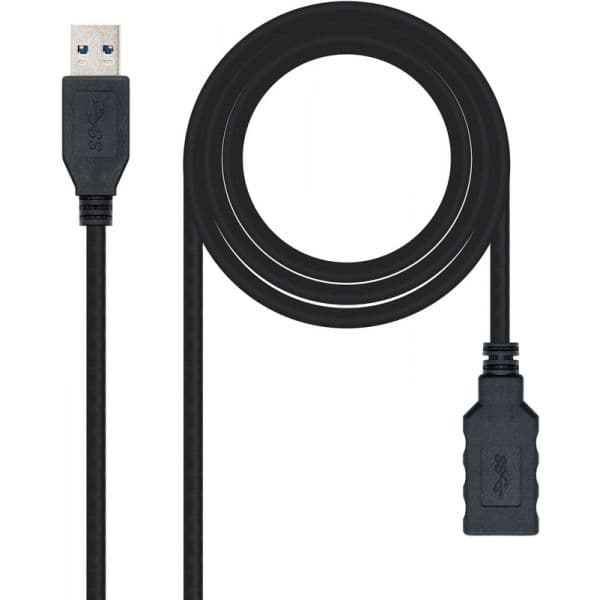 Nanocable Cabo USB 3.0 Tipo A/M-A/H 1m - 10.01.0901-BK