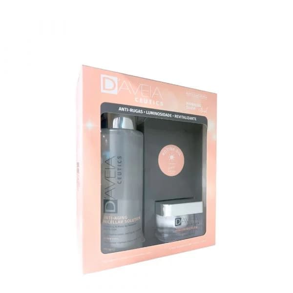 D'Aveia Ceutics Anti-Aging Solução Micelar 400ml + Ceutis Hyaluronic Glow FPS15 Creme 50ml Coffret