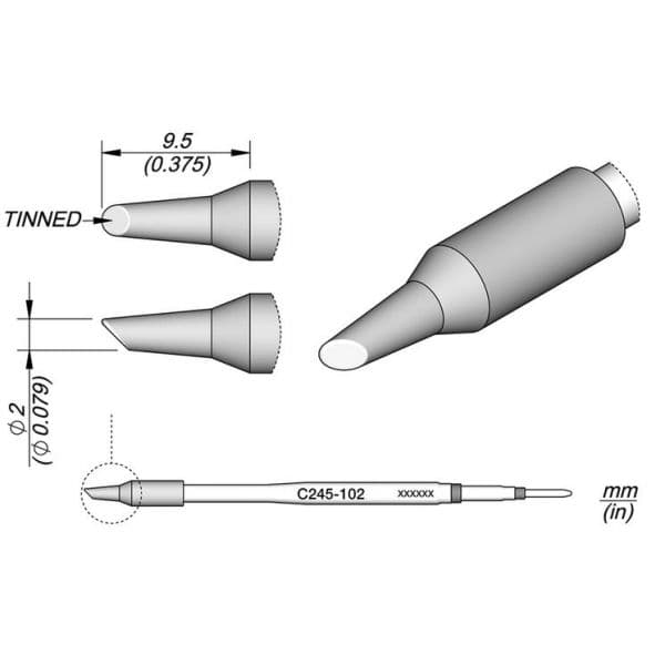 JBC Ponta de Ferro de Soldar 0.2mm C245-102