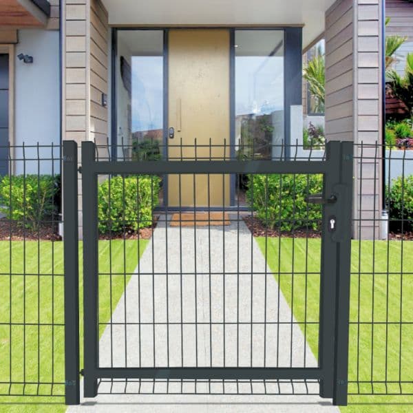 Hagro Fence Porta LH 1030x1530MM Cinza 7016 C/ Postes Chumbar e Acessórios Direita