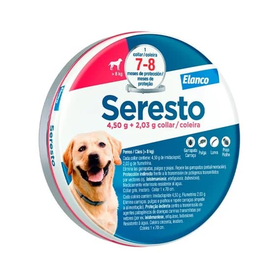 Seresto Coleira Antiparasitária +8Kg Cão 70cm