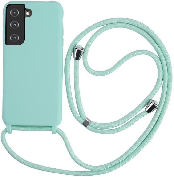 Capa Silicone Líquido Samsung S21 FE Cordão Verde Água - 66372264