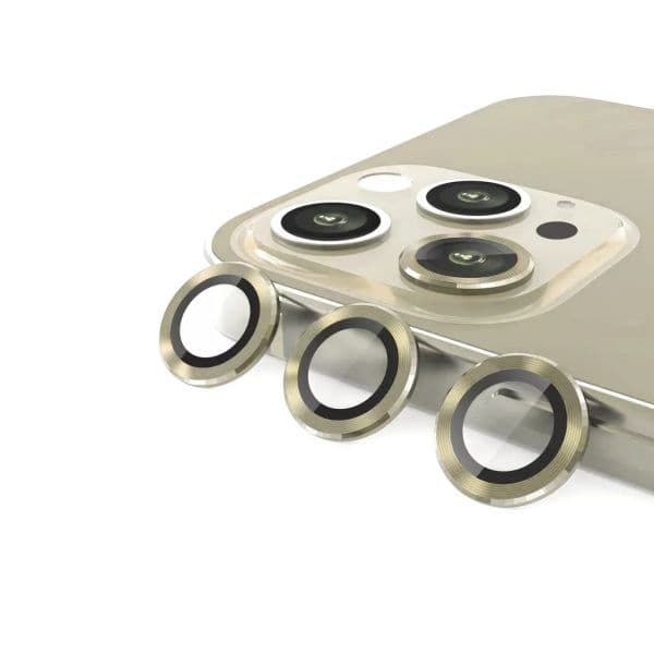 Película Vidro Temperado Metálica Camera Traseira para iPhone 13 Pro/ 13 Pro Max Dourado