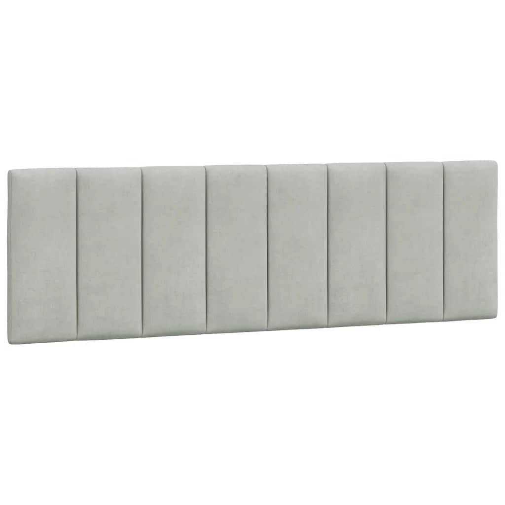 vidaXL Almofadão de cabeceira Hanko 160 cm veludo cinzento-claro