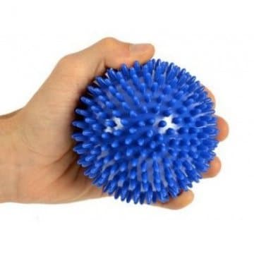 BOLA EXERCICIO MÃO C/PICOS 10CM-AZUL