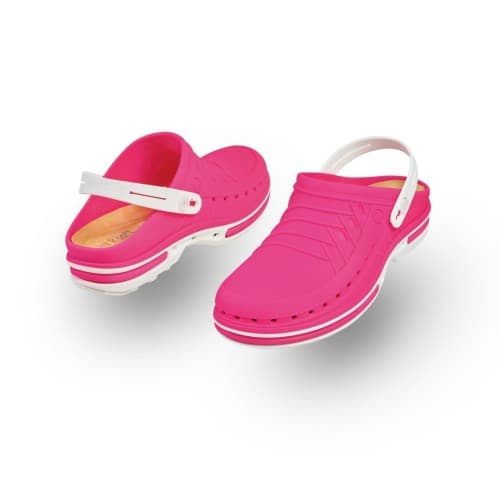 Soca WOCK CLOG com presilha e palmilha de conforto (37/38, FUXIA/BRAN)