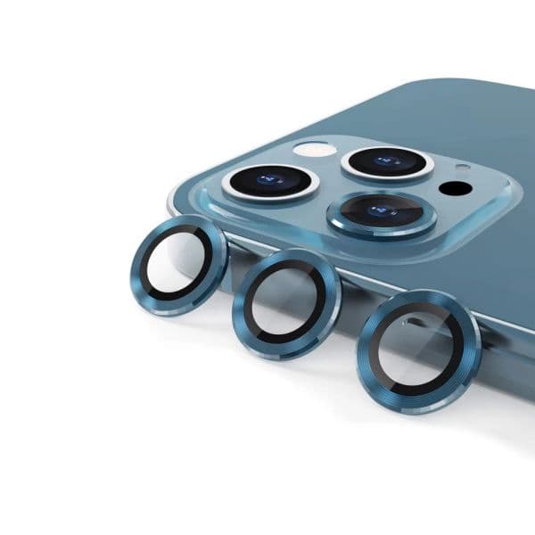Película Vidro Temperado Metálica Camera Traseira para iPhone 13 Pro/ 13 Pro Max Blue
