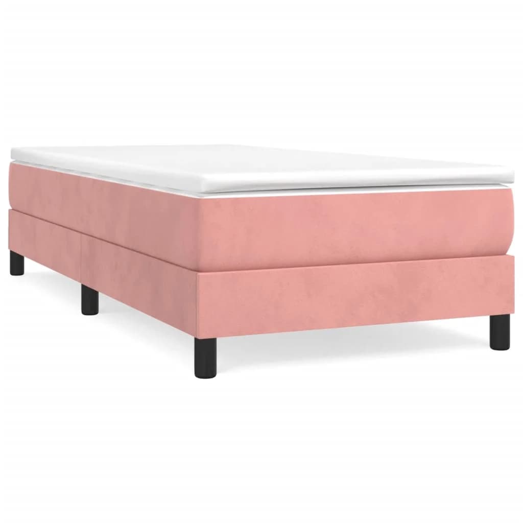 Estrutura de Cama com Molas 90x200 cm Veludo Rosa - 3120753