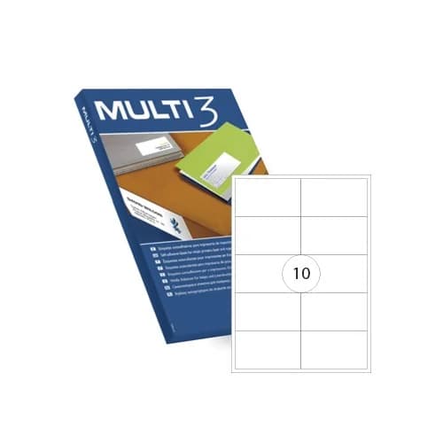 Multi 3 Etiquetas Adesivas 99.1x57mm 100 Folhas