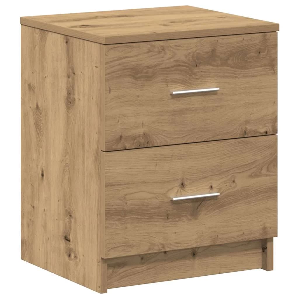 vidaXL Mesa de cabeceira com 2 gavetas 40x36x50 cm carvalho artisiano