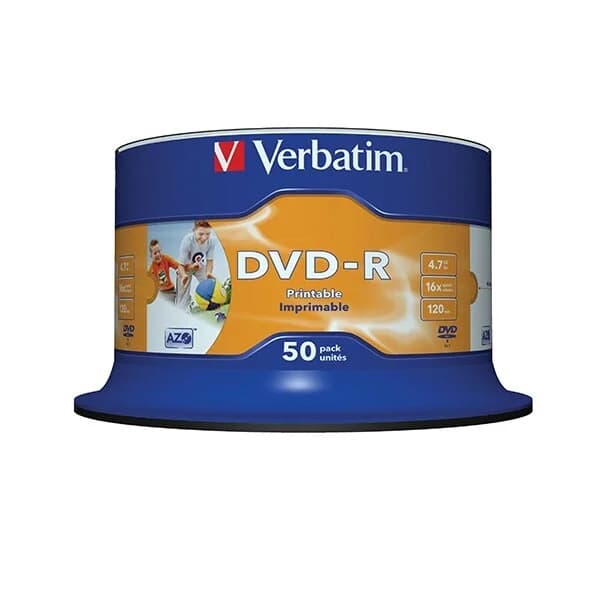 Verbatim DVD-R 4.7GB 16x Wide Printable Cake 50