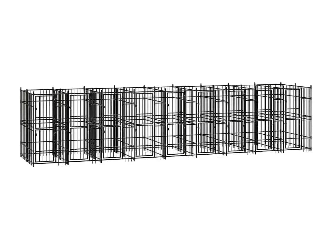 Canil/gaiola/recinto externo para cães aço 16,59 m² preto 02_0041801
