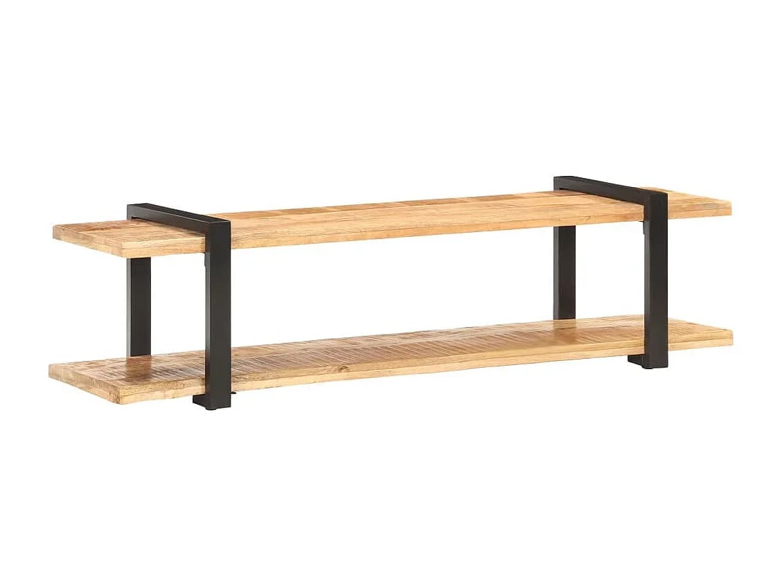 Suporte multimídia para TV prateleira para TV armário para TV sala de jantar sala de estar quarto 160 x 40 x 40 cm madeira maciça de manga marrom natural 02_0026073
