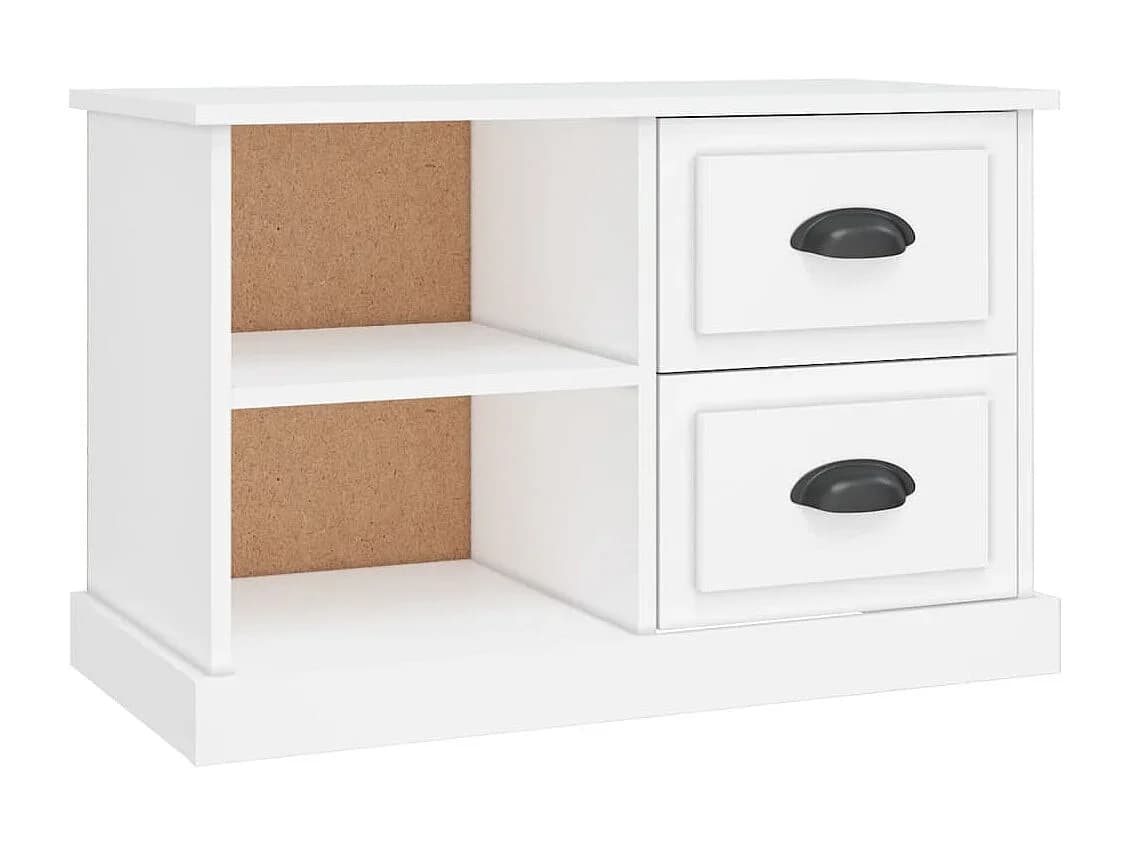 Móvel de TV multimídia prateleira de televisão televisão buffet sala de jantar sala de estar quarto 73 x 35,5 x 47,5 cm madeira de engenharia branca 02_0026199
