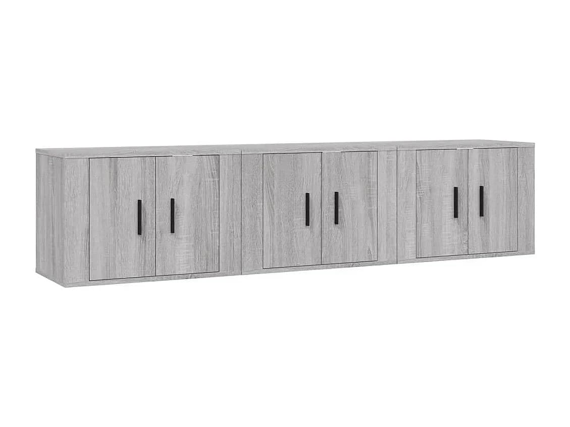Móvel de TV multimídia para parede prateleira para TV aparador para TV para sala de jantar sala de estar quarto 3 peças Sonoma 57 x 34,5 x 40 cm cinza 02_0029050