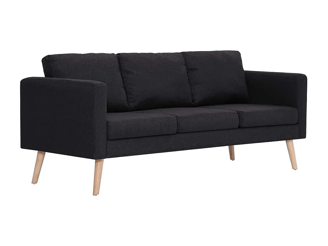 Conjunto de sofá de 2 lugares para sala de estar sala de TV decoração de interiores tecido preto 02_0020853