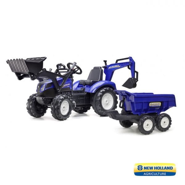 Falk Trator a Pedais New Holland T8 + Reboque Basculante + Pás - TO-3090W