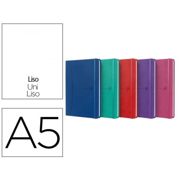 Oxford Caderno Cozido Capa Extradura Din a5 80 Folhas Liso Cores Vivas Sortidas 5 Unidades