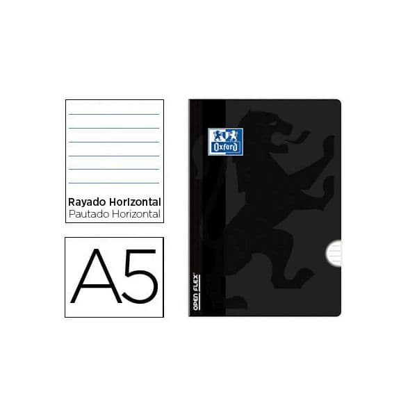 Oxford Caderno Agrafado Openflex Din A5 48 F Pautado Preto 10 Un.