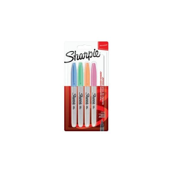 Sharpie Paper Mate Marcador Permanente Ponta Fina Tinta Líquida Pastel Azul / Verde / Laranja / Rosa