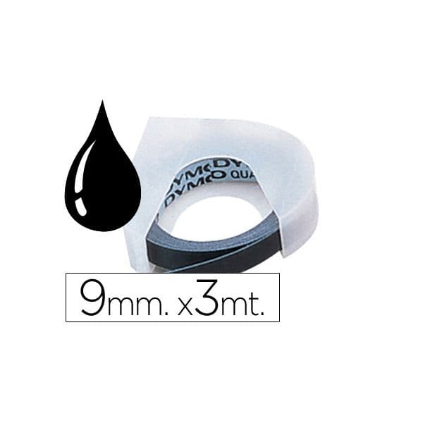 Dymo 3d Label Tape 9 Mm X 3 M Plastic Glossy Black - 520109