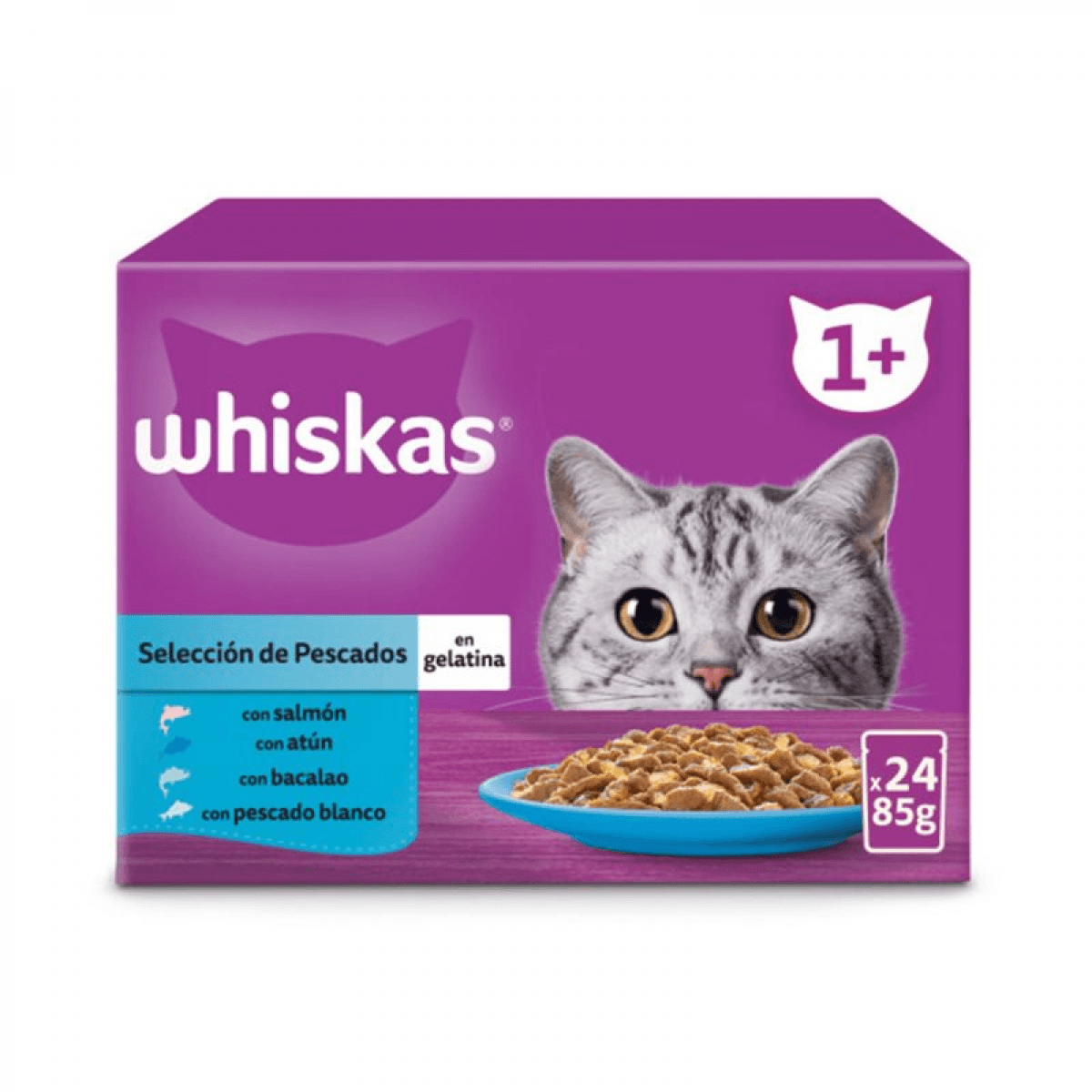 Ração Húmida WHISKAS Comida Húmida Gato Seleção Clássica 24x85g