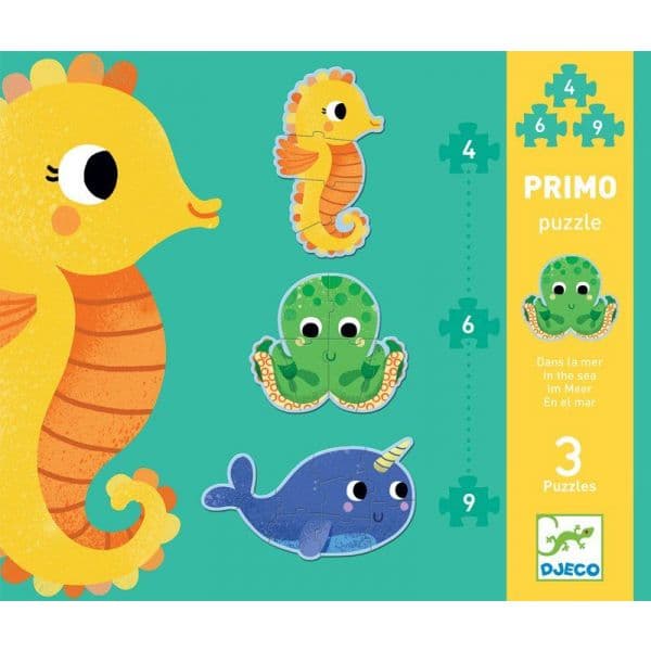 Djeco Puzzles Progressivo 4-6-9 Peças Primo no Mar - 1040915