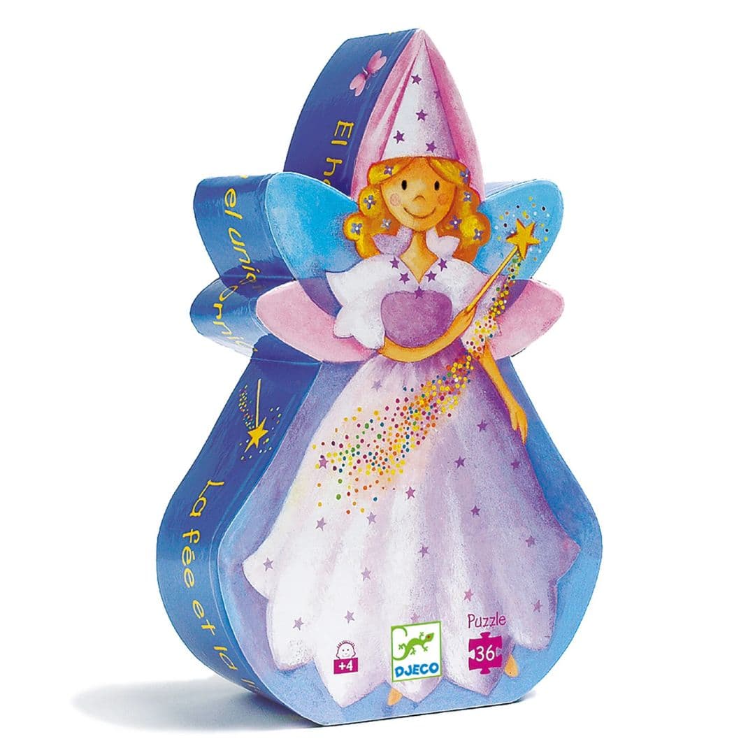 Djeco a fada e o unicórnio – puzzle silhueta 36 peças +4 anos