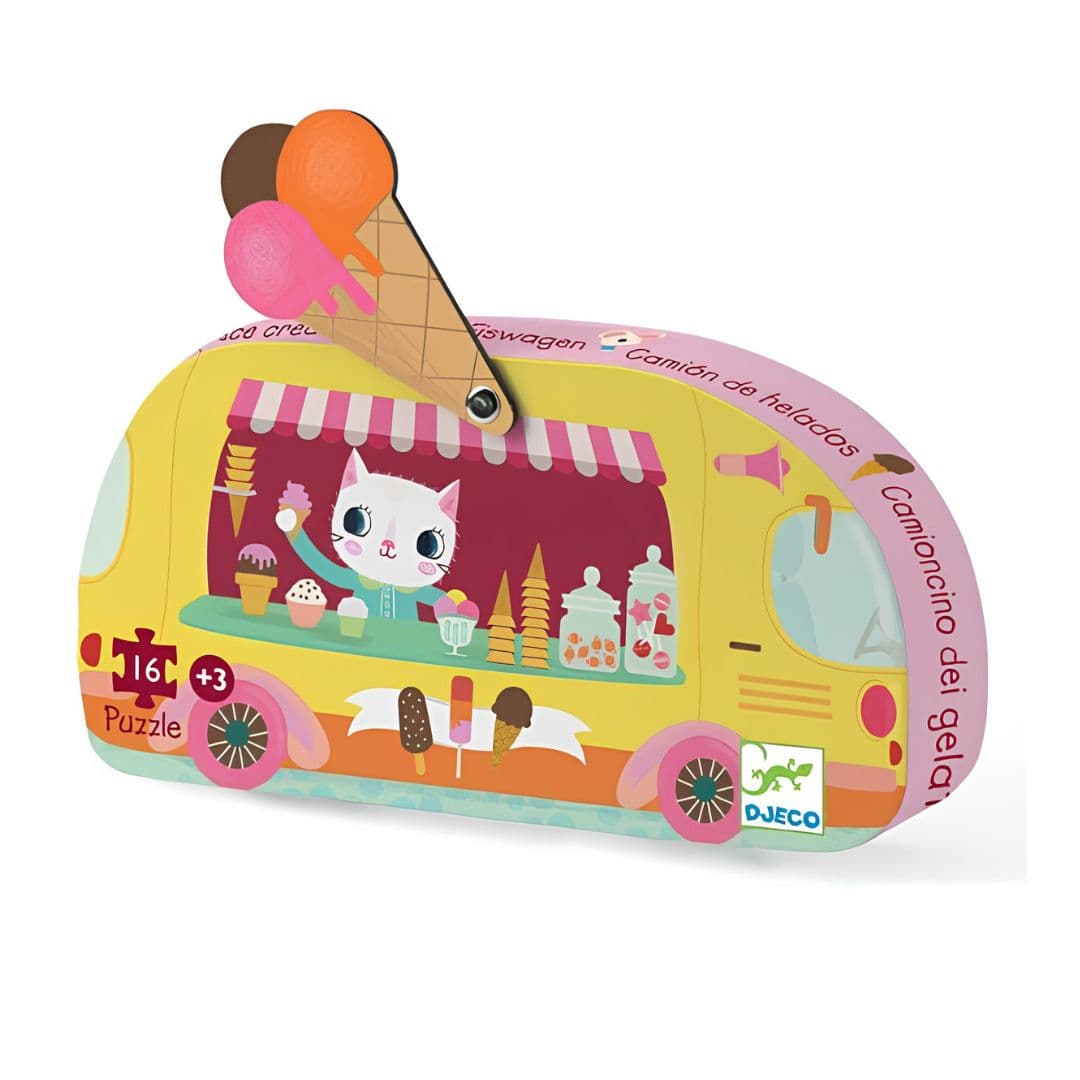 Djeco carrinha dos gelados – puzzle silhueta 16 peças +3 anos