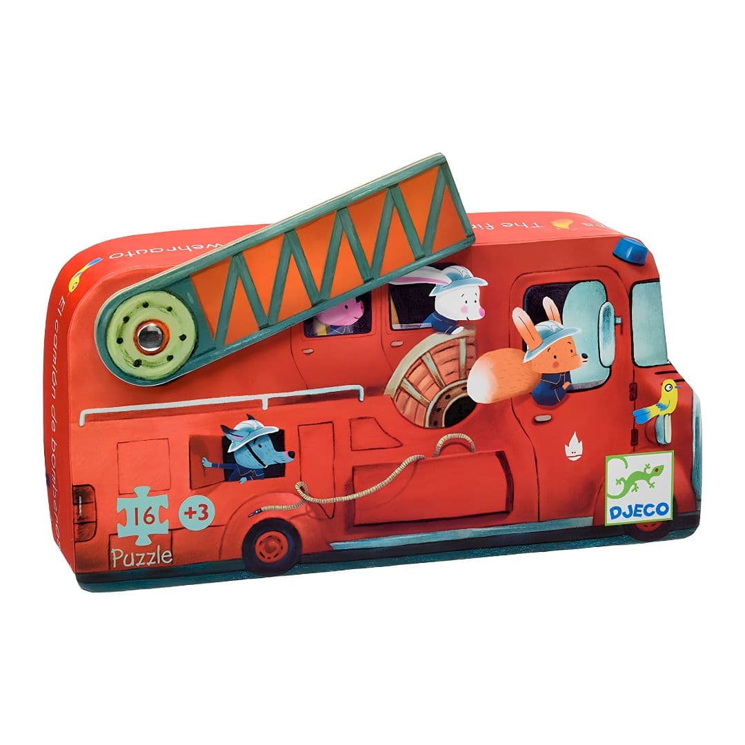 Djeco camião dos bombeiros – puzzle silhueta 16 peças +3 anos