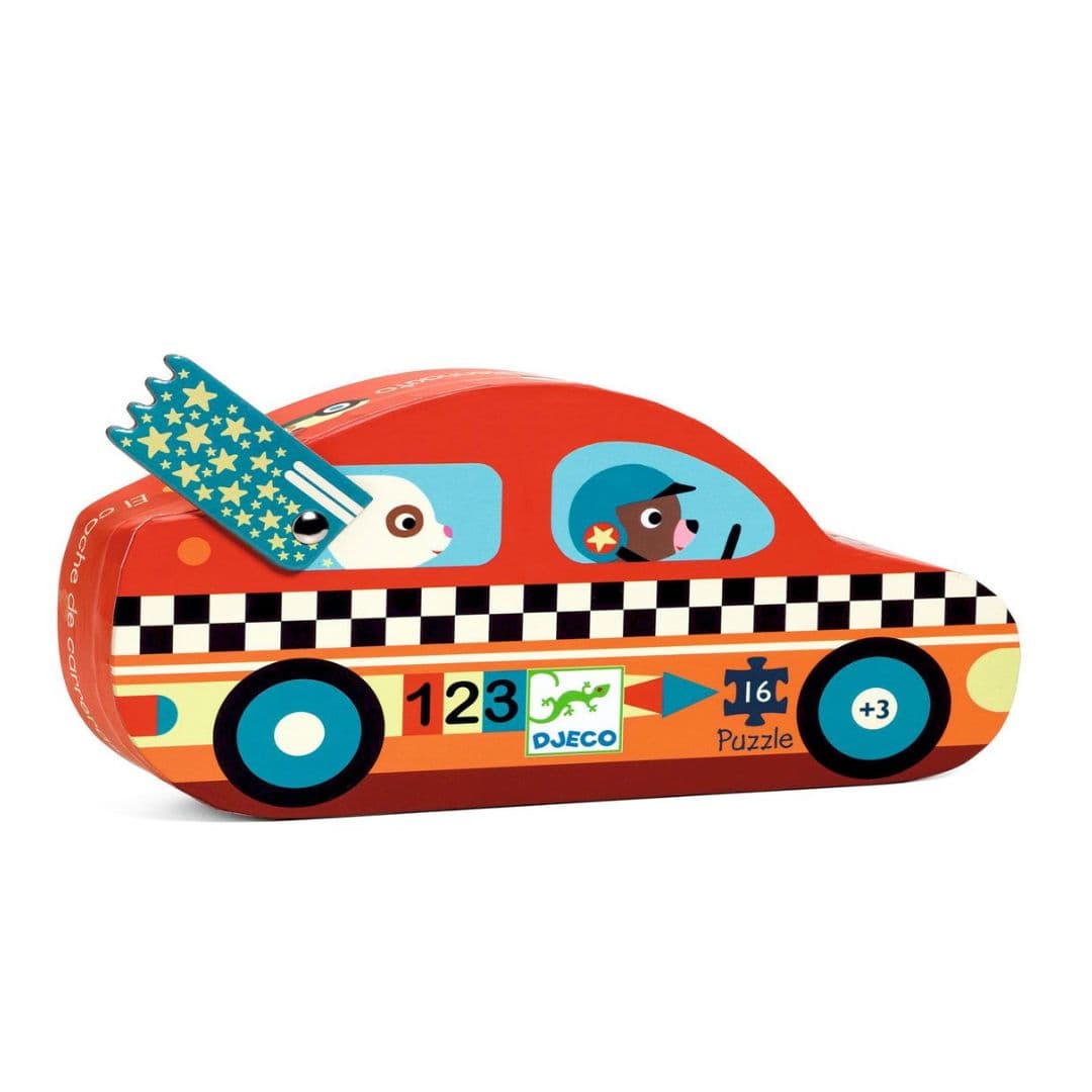 Djeco carro de corrida – puzzle silhueta 16 peças +3 anos