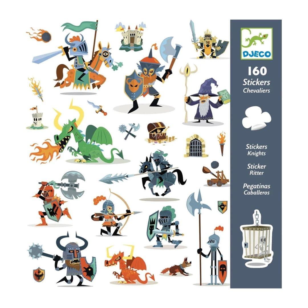 Djeco cavaleiros – 160 autocolantes criativos +4 anos