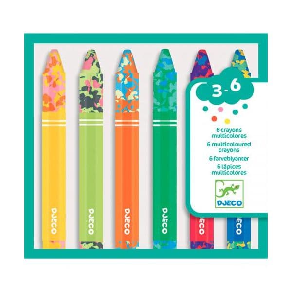 Djeco Lápis de Cera 6088 Multicor 6 Un.