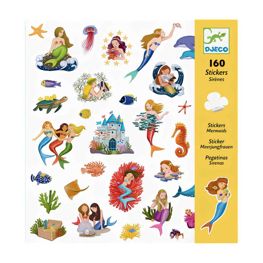 Djeco sereias brilhantes – 160 autocolantes glitter +4 anos