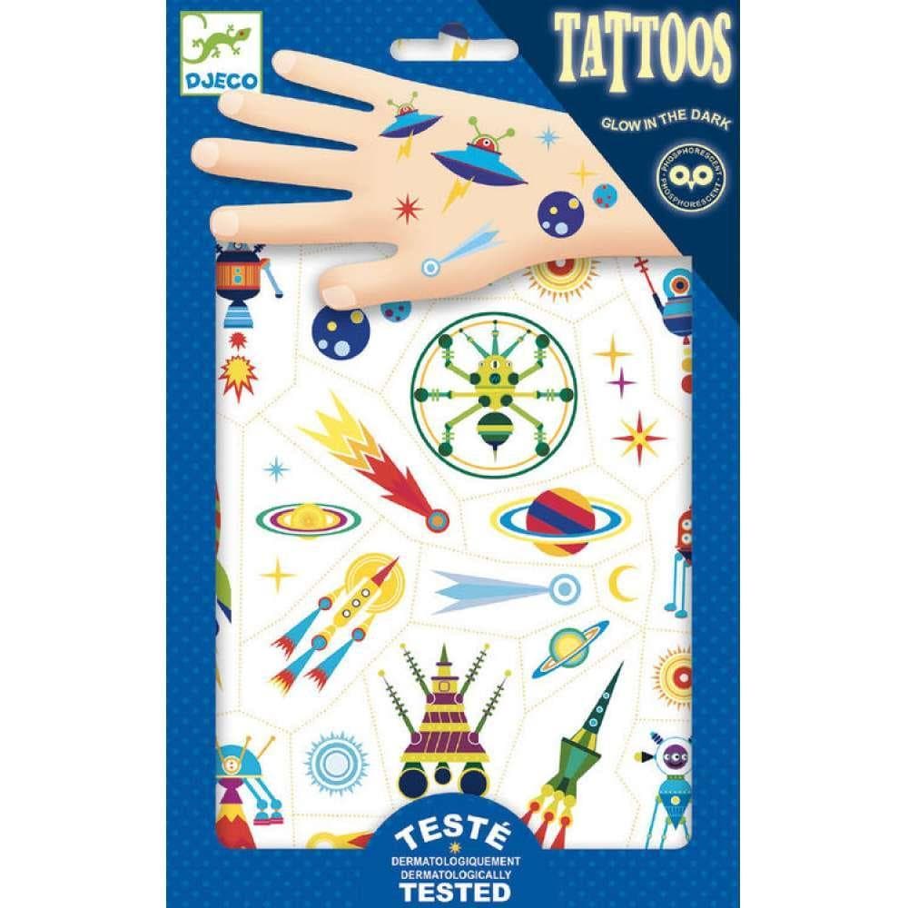 Djeco Odisseia no Espaço 50 Tatuagens Brilham