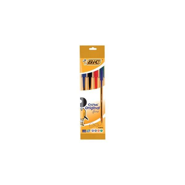 Bic Esferográfica Cristal Original Fine Sortido 4 Un.