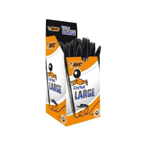 Bic Esferográfica Cristal Large Preto 50 Un.