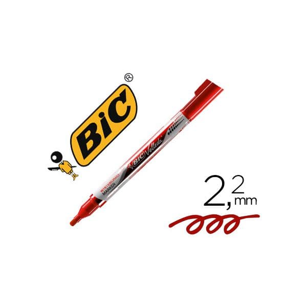 Bic Marcador Velleda Liquid Pocket Ponta Redonda 2.2 mm Vermelho 12 Un.