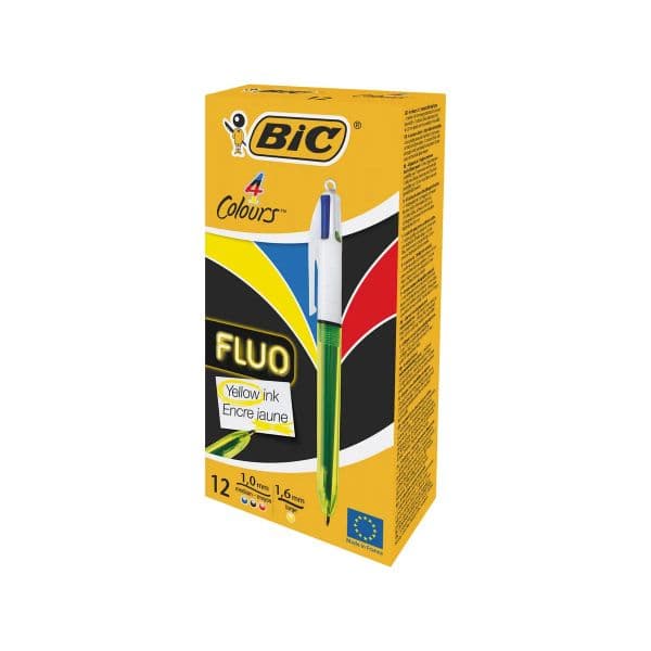 Bic Esferográfica 4 Colours Fluo 12 Un.