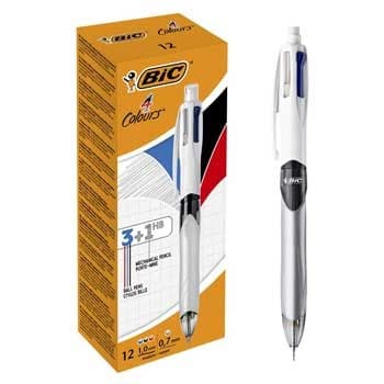 BIC 4Colours Preto, Azul, Verde, Vermelho Esferográfica com clipe 12 unidade(s)