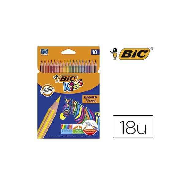 Bic Lápis de Cores Evolution Stripes Sortido 18 un. - OFF150476CE