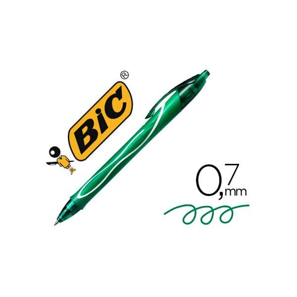 Bic Esferográfica Gelocity Quick Dry Verde 12 Un.