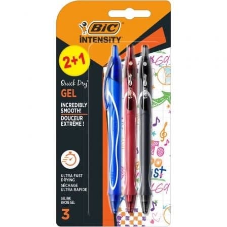 BIC GEL-OCITY QUICK DRY 2+1 PACK DE 3 BOLIGRAFOS RETRACTILES - GR